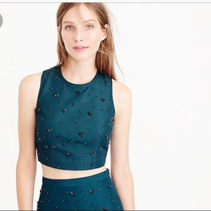 J Crew Collection Beaded Crop Top